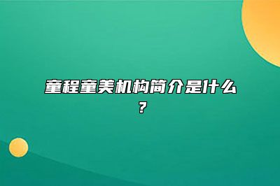 童程童美机构简介是什么？ 